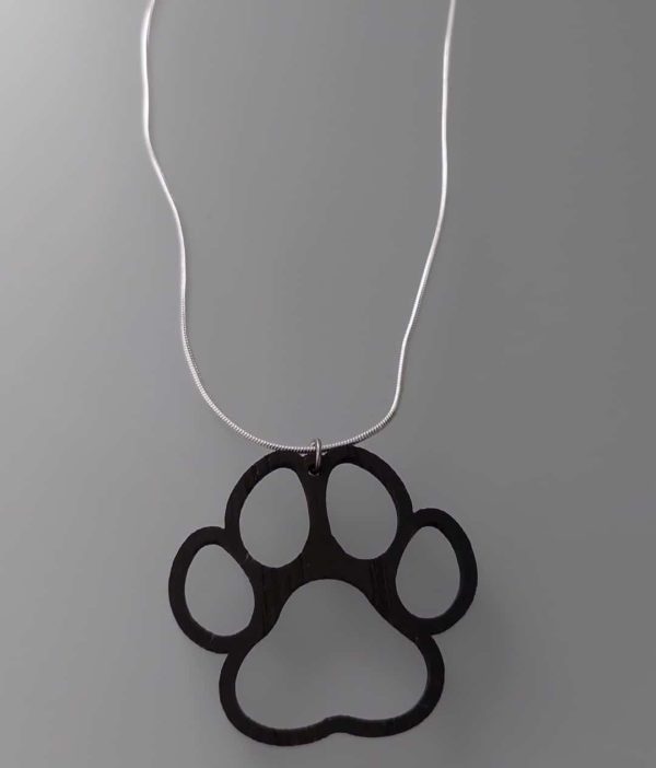 Holzschmuck Halskette Pfote offen